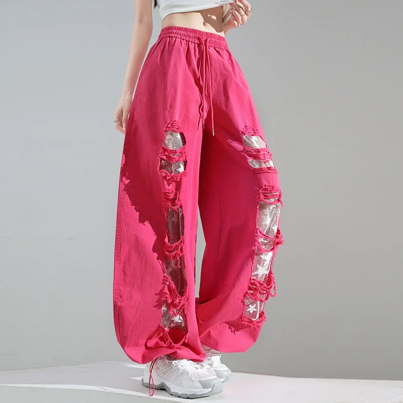 Summer 2026 New Style Casual Pants High Waist Wide Leg Lace Splicing Hole Punching Pants
Summer 2026 New Style Casual Pants High Waist Wide Leg Lace Splicing Hole Punching Pants