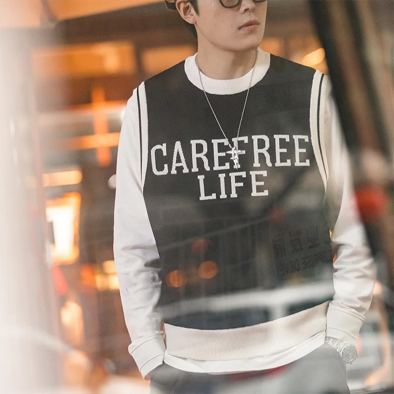 Maden Round-neck Casual Knitted Vest for Men Academy Style Spring and Autumn Streetwear Sleeveless Vest Letter Printed Pullover
Maden Round-neck Casual Knitted Vest for Men Academy Style Spring and Autumn Streetwear Sleeveless Vest Letter Printed Pullover