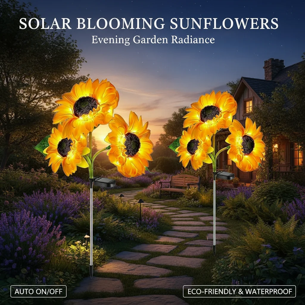 Solar Powered Sunflower Simulation Garden Light Decorative Floor Plug-In Sunflower Lamp for Courtyard Lawn Landscape Atmosphere
Solar Powered Sunflower Simulation Garden Light Decorative Floor Plug-In Sunflower Lamp for Courtyard Lawn Landscape Atmosphere