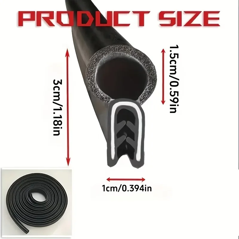 13.1ft Car Door Rubber Seal Strip, Hood Trunk Soundproof Dustproof Seal Strip
13.1ft Car Door Rubber Seal Strip, Hood Trunk Soundproof Dustproof Seal Strip