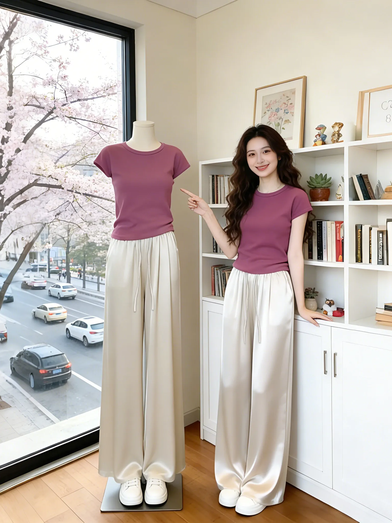 Korean Style Unique Beautiful Summer Casual Cotton Short Sleeve T-Shirt Wide Leg Pants Two-Piece Set Women's Fashion Outfit
Korean Style Unique Beautiful Summer Casual Cotton Short Sleeve T-Shirt Wide Leg Pants Two-Piece Set Women's Fashion Outfit