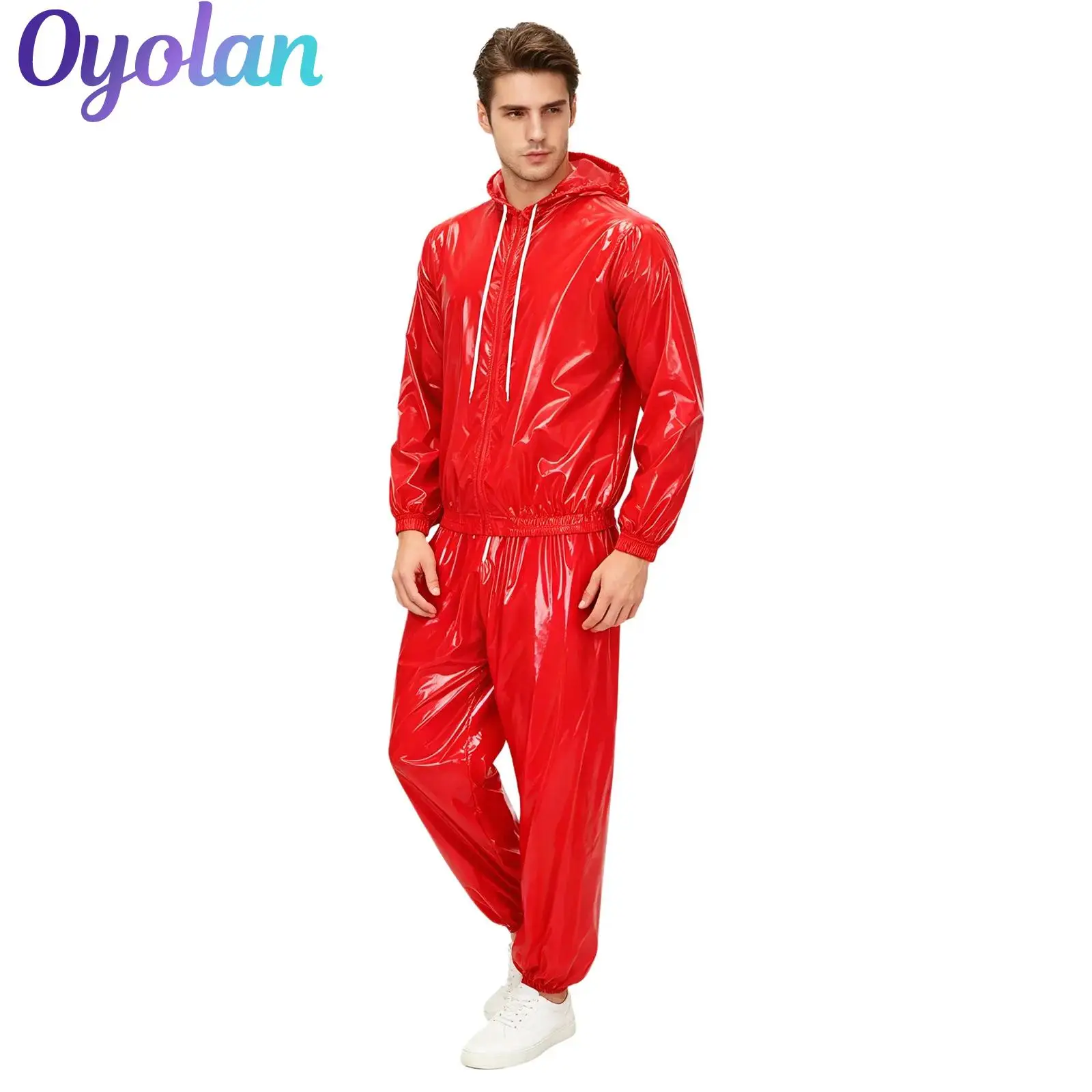 Mens Sauna Tracksuit Set Zipper Hoodie Drawstring Pants Waterproof Long Sleeve Front Zip-up Drawstring Hood Jacket with Pants
Mens Sauna Tracksuit Set Zipper Hoodie Drawstring Pants Waterproof Long Sleeve Front Zip-up Drawstring Hood Jacket with Pants