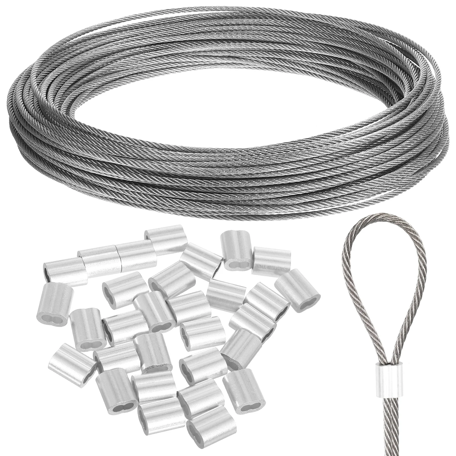 1Set Steel Wire Rope 7x7 Stainless Cable Crimping Sleeves Heavy Duty for Decking Picture Hanging Gardening Trellis 30M
1Set Steel Wire Rope 7x7 Stainless Cable Crimping Sleeves Heavy Duty for Decking Picture Hanging Gardening Trellis 30M