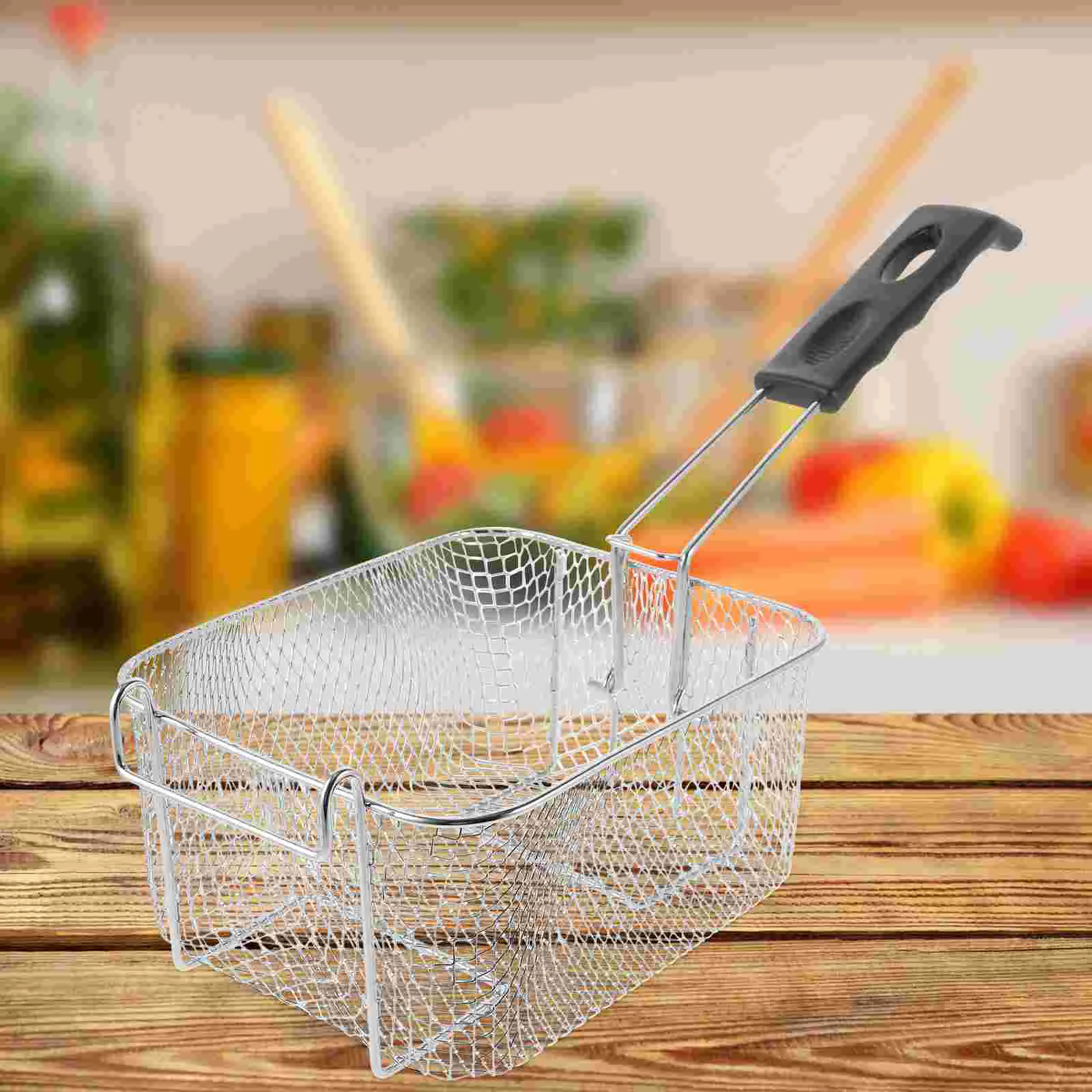 Stainless Steel Deep Fry Basket Wire Mesh Strainer with Long Handle Frying Cooking Tool Food Presentation Tableware (Silver)
Stainless Steel Deep Fry Basket Wire Mesh Strainer with Long Handle Frying Cooking Tool Food Presentation Tableware (Silver)