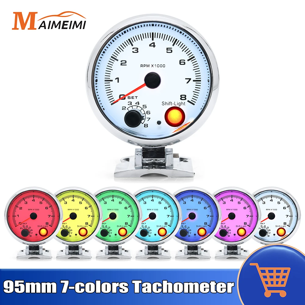 AD 95mm 0-8000rpm Tachometer Tacho Gauge Pointer Auto Meter With Shift-Light Alarm for 12V Gasoline Car Truck 4/6/8 Cylinder
AD 95mm 0-8000rpm Tachometer Tacho Gauge Pointer Auto Meter With Shift-Light Alarm for 12V Gasoline Car Truck 4/6/8 Cylinder