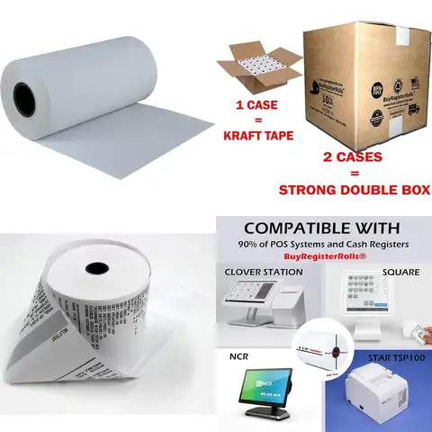 thermal paper rolls 4" x 80', 55gsm, 36 rolls per case