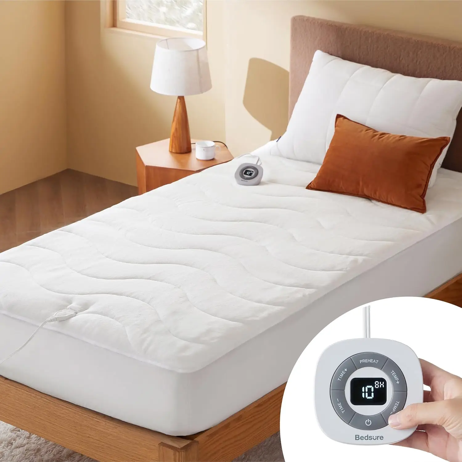 Heated Mattr Pad Full - Bed Warmer With Memory & Preheat Functions, 12-Hour Auto Off & 10 Heat Settings, Single Controller,
Heated Mattr Pad Full - Bed Warmer With Memory & Preheat Functions, 12-Hour Auto Off & 10 Heat Settings, Single Controller,