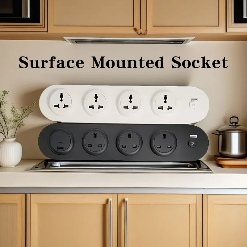 Surface Mounted Socket 4000W USB-C Ports EU/UK/US Universal Plug Multi-Outlet for Kitchen Desktop Home Office Charging Station
Surface Mounted Socket 4000W USB-C Ports EU/UK/US Universal Plug Multi-Outlet for Kitchen Desktop Home Office Charging Station
