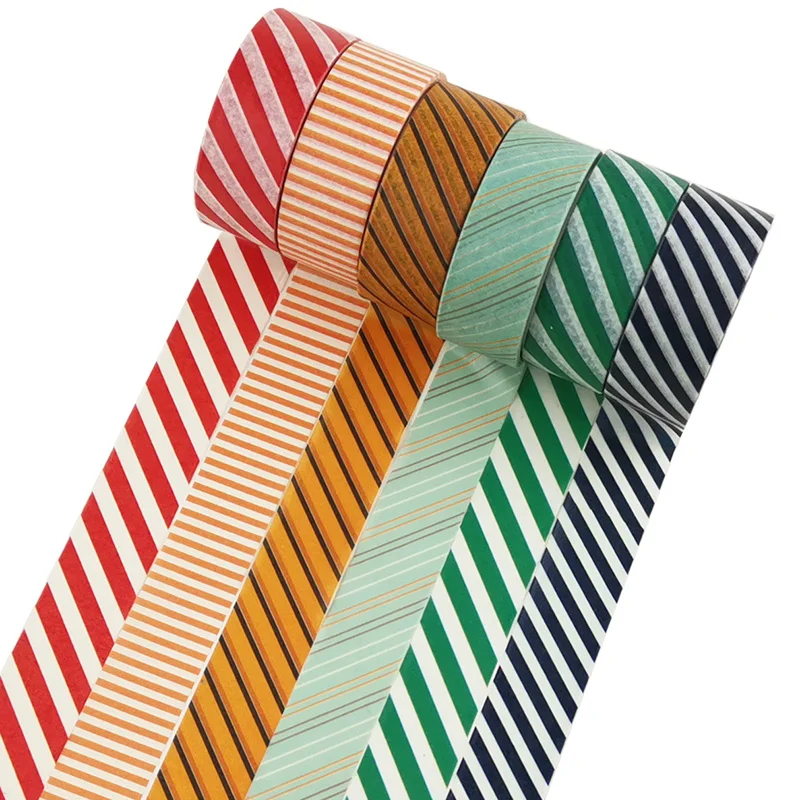 Custom High-Quality Twill Washi Tape Colorful Striped Decorative Pattern Journal Tape
Custom High-Quality Twill Washi Tape Colorful Striped Decorative Pattern Journal Tape