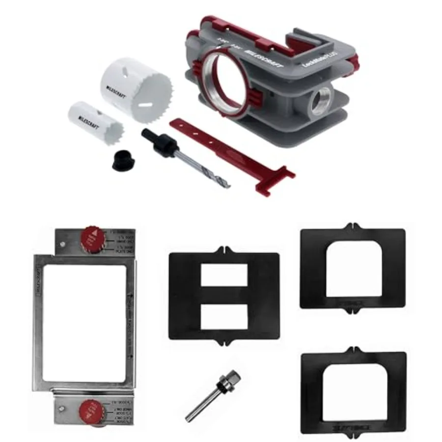 Milescraft 7301 Door Kit For Installing Door Locks, Knobs, and Hinges. Self-Clamping Lock Jig with Bi-Metal Hole Saws. Rout Com
Milescraft 7301 Door Kit For Installing Door Locks, Knobs, and Hinges. Self-Clamping Lock Jig with Bi-Metal Hole Saws. Rout Com