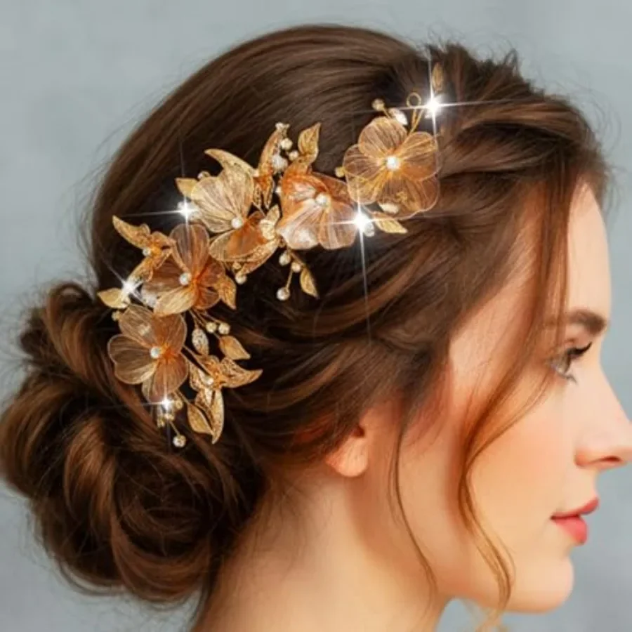 Gold Flower Headband Butterfly Headpiece Crystal Hair Accessories for Women and Girls Gold, One size
Gold Flower Headband Butterfly Headpiece Crystal Hair Accessories for Women and Girls Gold, One size