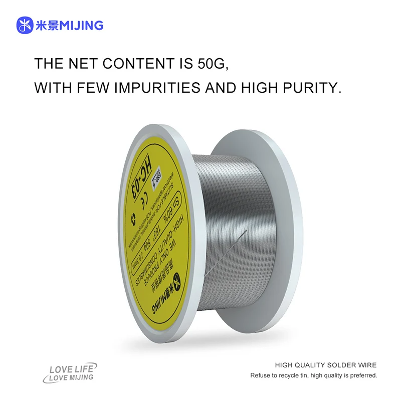 High Quality Soldering Wire for Mobile Phone Computer Repair MIJING HC-03 HC-05 HC-08 Few Impurities PCB Welding Line
High Quality Soldering Wire for Mobile Phone Computer Repair MIJING HC-03 HC-05 HC-08 Few Impurities PCB Welding Line