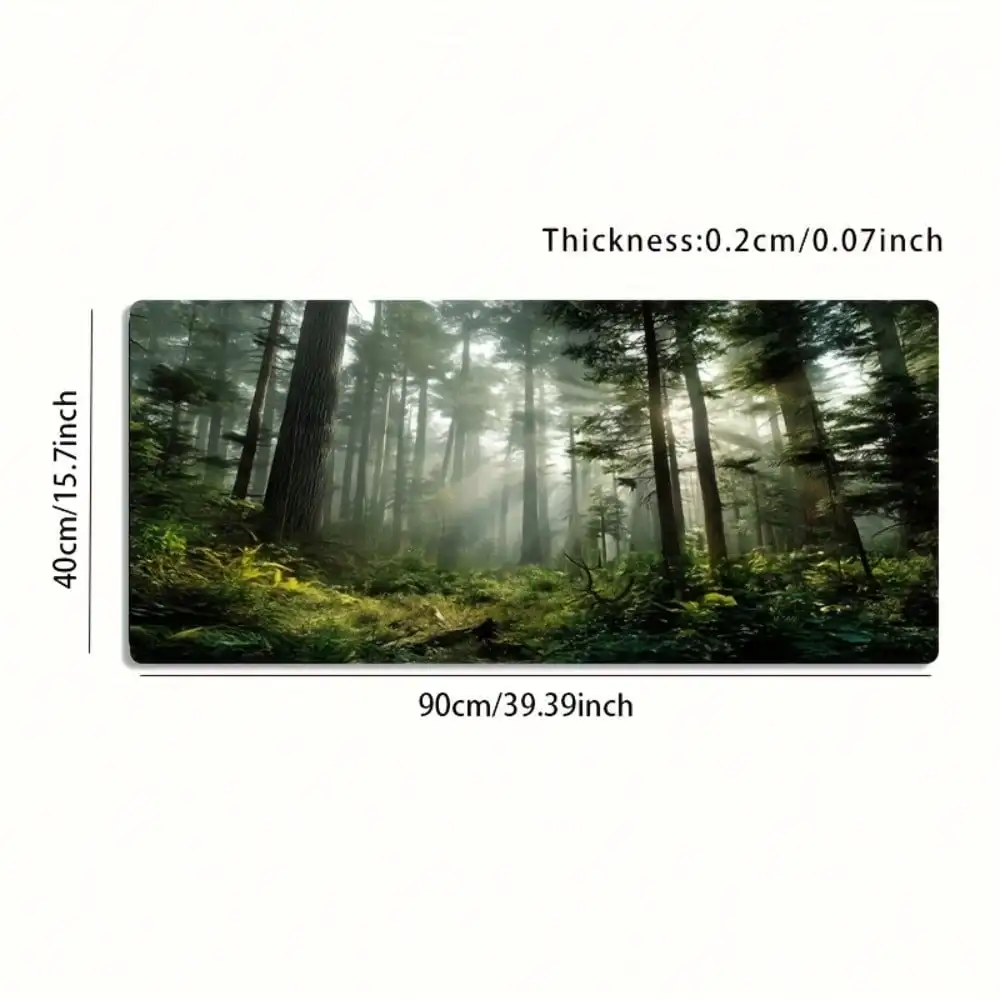 1pc Large Size Esports Gaming Mouse Pad, Forest Morning Mist Sunlight Penetrating Trees Pattern, Non-Slip, Washable Rubber Bottom Large Size Desk Mat Office Desk Accessory, PC Decor Accessory Desktop Decoration Stain-Resistant Gaming Mouse Pad
1pc Large Size Esports Gaming Mouse Pad, Forest Morning Mist Sunlight Penetrating Trees Pattern, Non-Slip, Washable Rubber Bottom Large Size Desk Mat Office Desk Accessory, PC Decor Accessory Desktop Decoration Stain-Resistant Gaming Mouse Pad