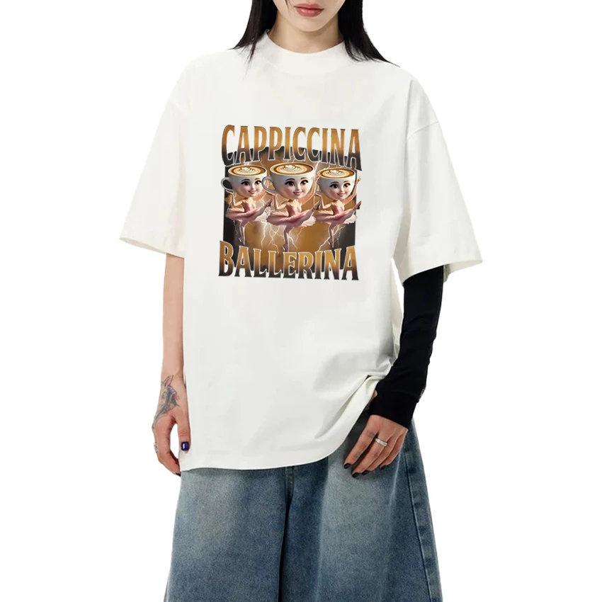 2025 Popular Ballerina Capuchina Funny Coffee Meme T Shirts Unisex harajuku Oversized short sleeve T-shirt Men Women Cotton Tops
2025 Popular Ballerina Capuchina Funny Coffee Meme T Shirts Unisex harajuku Oversized short sleeve T-shirt Men Women Cotton Tops