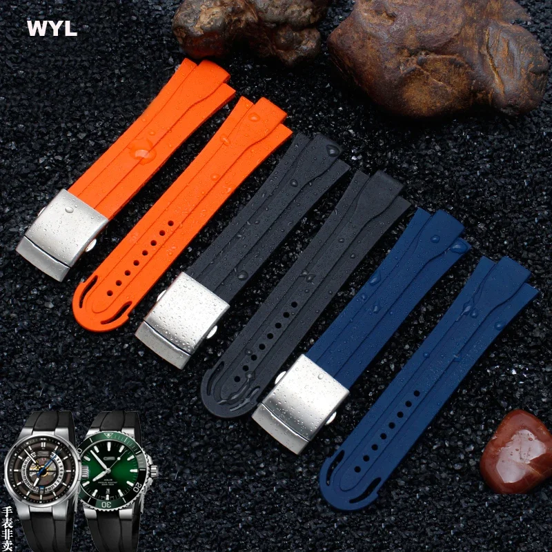 High Quality rubber Waterproof watchband for Oris watch band silicone band stainless steel folding clasp 24mm*12mm
High Quality rubber Waterproof watchband for Oris watch band silicone band stainless steel folding clasp 24mm*12mm