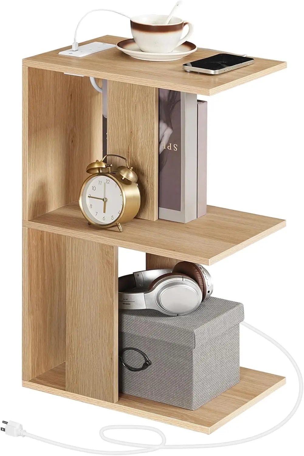 Modern End Table with Charging Station, Narrow Side Table for Small Spaces with 2 Open Storage Shelf, Narrow Nightstand with
Modern End Table with Charging Station, Narrow Side Table for Small Spaces with 2 Open Storage Shelf, Narrow Nightstand with