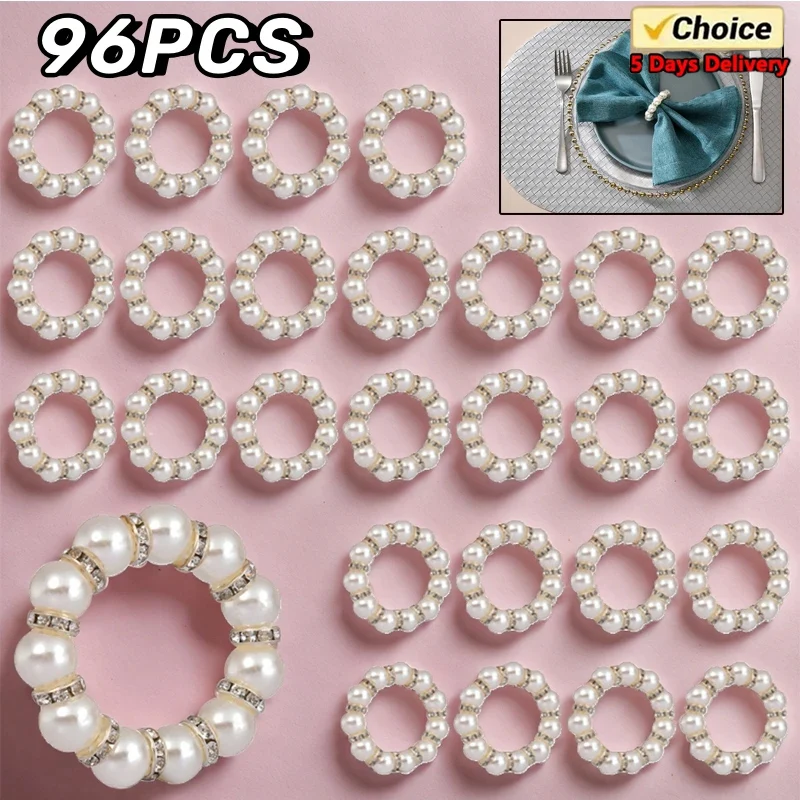96PCS Faux Beaded White Napkin Rings Elegant DIY Napkin Clasp Paper Valentine's Day Napkin Rings Formal Wedding Family Dinner
96PCS Faux Beaded White Napkin Rings Elegant DIY Napkin Clasp Paper Valentine's Day Napkin Rings Formal Wedding Family Dinner