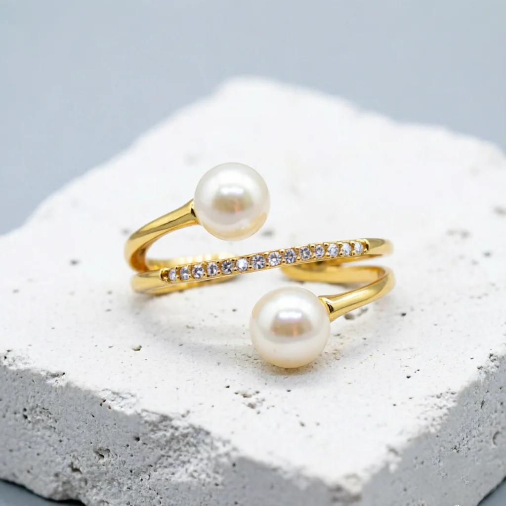 JY ZuBo Natural Freshwater Pearl Ring Double Bead Finger Rings for Women Gold Silver Color Elegant Wedding Jewelry Bijoux Gift
JY ZuBo Natural Freshwater Pearl Ring Double Bead Finger Rings for Women Gold Silver Color Elegant Wedding Jewelry Bijoux Gift