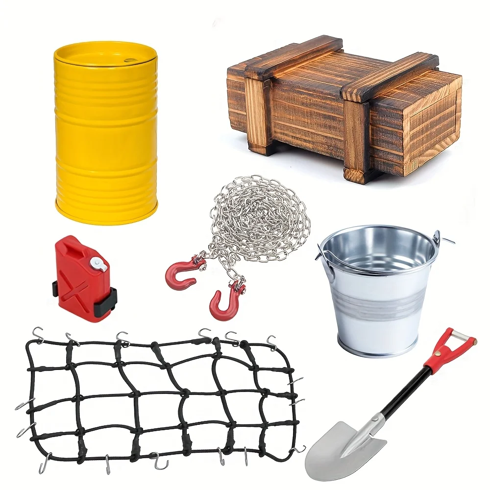 GLOBACT 1/10 RC Crawler Accessories, Wood Box, Luggage Net, Fuel Box, Shovel for RC 1/10 Crawler Traxxas TRX4 Axial SCX10 Redcat
GLOBACT 1/10 RC Crawler Accessories, Wood Box, Luggage Net, Fuel Box, Shovel for RC 1/10 Crawler Traxxas TRX4 Axial SCX10 Redcat