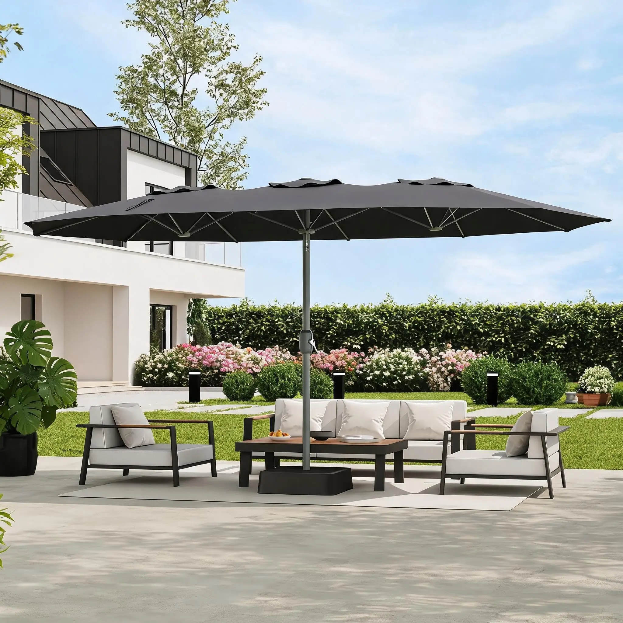 9x15 FT Large Outdoor Umbrella With Base, Extra Wide Patio Umbrella With UV Protection, 12 Ribs For Pool Garden Backyard
9x15 FT Large Outdoor Umbrella With Base, Extra Wide Patio Umbrella With UV Protection, 12 Ribs For Pool Garden Backyard