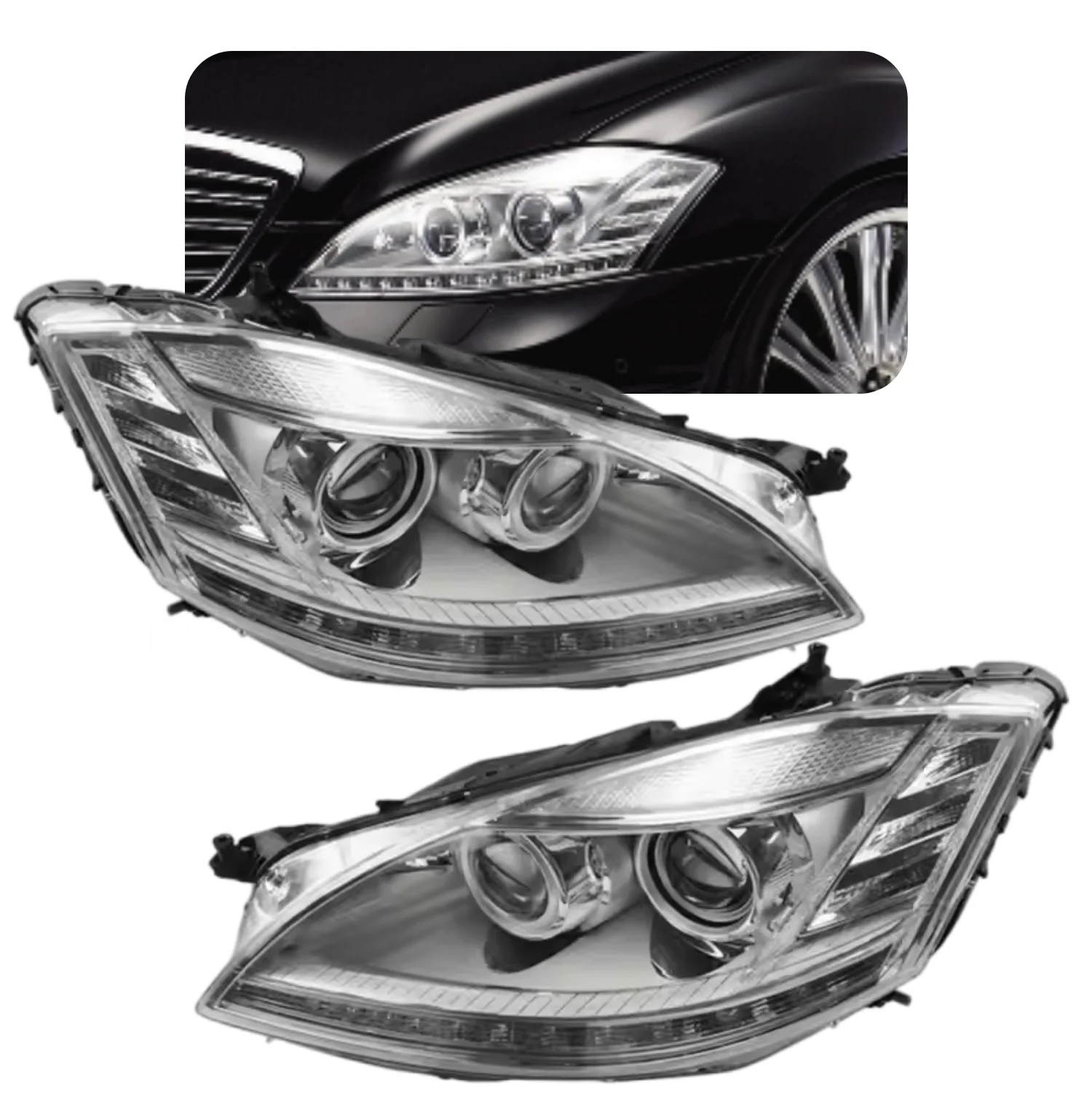 W221 X221 S-Class 2010-2013 Front Headlight Assembly Auto Lighting System Parts OEM 2218201939 2218202039
W221 X221 S-Class 2010-2013 Front Headlight Assembly Auto Lighting System Parts OEM 2218201939 2218202039