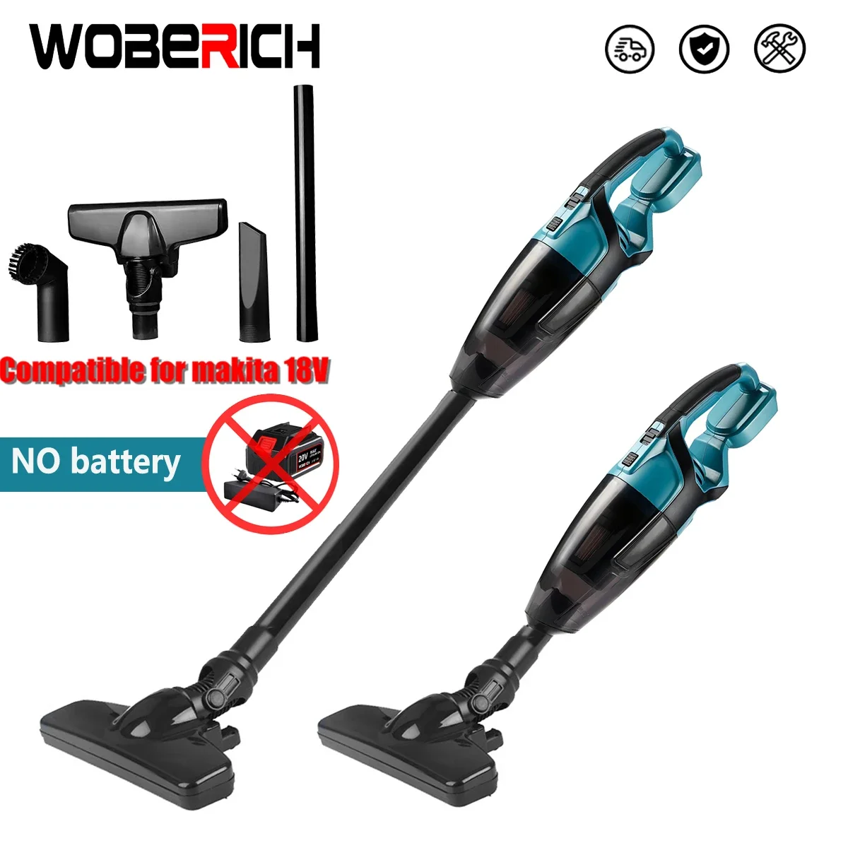 Cordless Electric Vacuum Cleaner Portable Rechargeable Cleaning Tool For Home Car Pet Hair(No battery) For Makita 18V Battery
Cordless Electric Vacuum Cleaner Portable Rechargeable Cleaning Tool For Home Car Pet Hair(No battery) For Makita 18V Battery