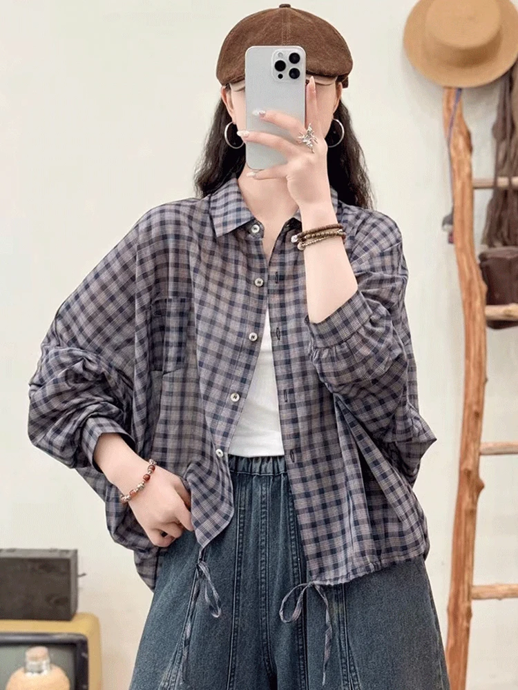 Plaid Print Short Sleeve Shirt 2025 Summer New Slim Cardigan Top Casual Single-breasted Loose Shirts For Women
Plaid Print Short Sleeve Shirt 2025 Summer New Slim Cardigan Top Casual Single-breasted Loose Shirts For Women