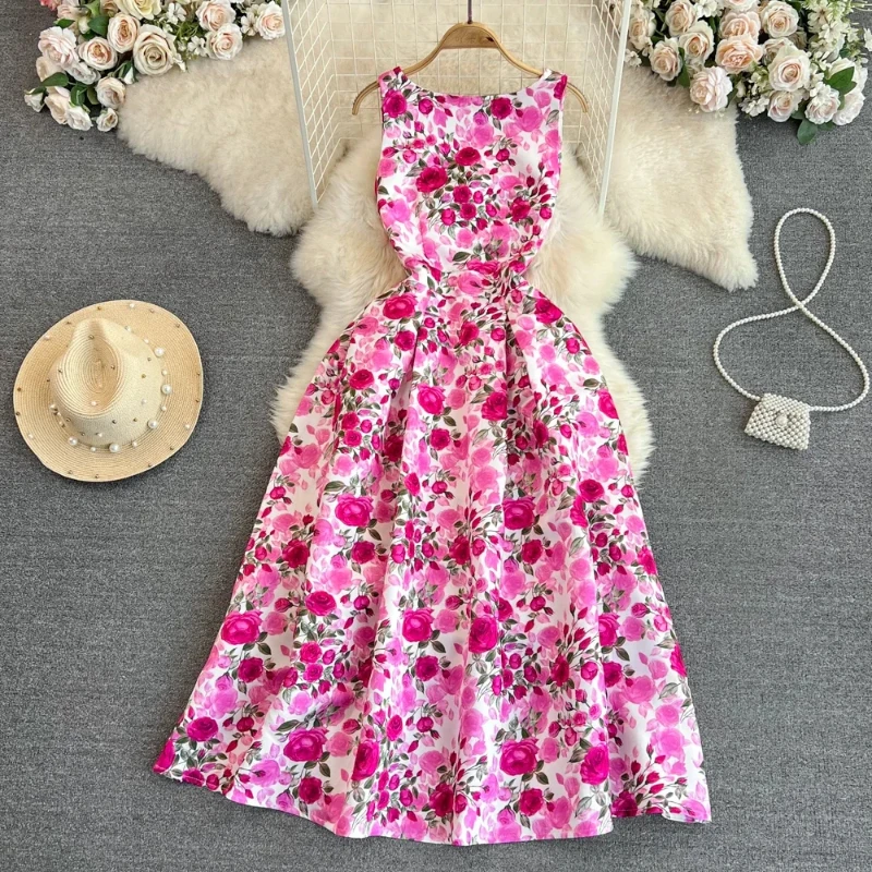 2025 Slim Long Floral Dress Elegant Sleeveless Round Neck Formal Party Female Clothing Mathing Summer Clothes
2025 Slim Long Floral Dress Elegant Sleeveless Round Neck Formal Party Female Clothing Mathing Summer Clothes