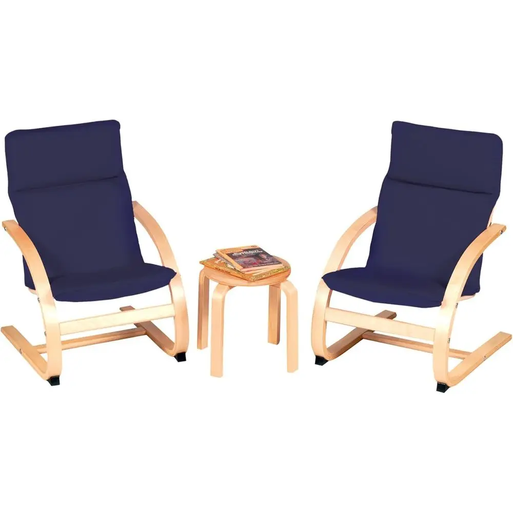 Blue Cushioned Wooden Rocking Chairs for Kids, Ideal for Classrooms, Supports Up to 120 Pounds
Blue Cushioned Wooden Rocking Chairs for Kids, Ideal for Classrooms, Supports Up to 120 Pounds