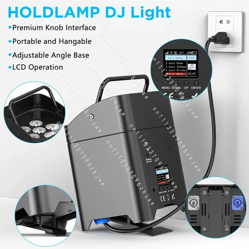 6 * 18W Battery Powered RGBWA UV Wireless Lighting Rechargeable Spotlight, Suitable for KTV and Wedding Party DJ Stage
6 * 18W Battery Powered RGBWA UV Wireless Lighting Rechargeable Spotlight, Suitable for KTV and Wedding Party DJ Stage