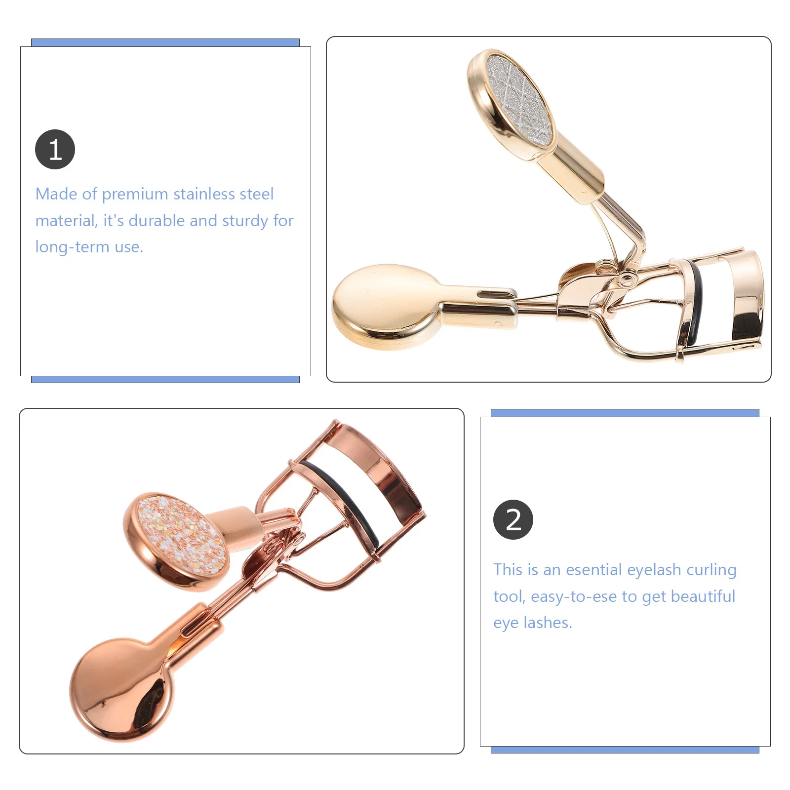 2Pcs Practical Eyelash Curler Easy Squeeze Hold for Beautiful Curled Lashes Makeup Supplies Professional Eyelash Makeup Tool
2Pcs Practical Eyelash Curler Easy Squeeze Hold for Beautiful Curled Lashes Makeup Supplies Professional Eyelash Makeup Tool