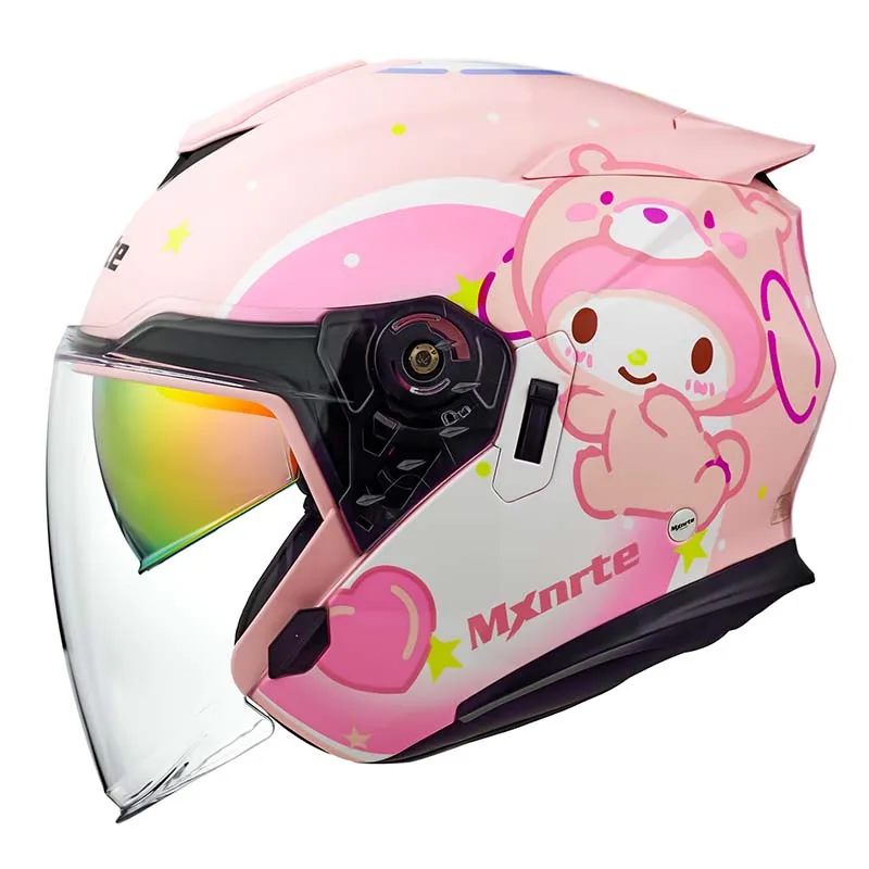 Double Lens Half Helmet Mxnrte Rabbit Pink Helmet Motorcycle Off-Road Safety Helmet DOT Approved Casco Casque Men and Women
Double Lens Half Helmet Mxnrte Rabbit Pink Helmet Motorcycle Off-Road Safety Helmet DOT Approved Casco Casque Men and Women