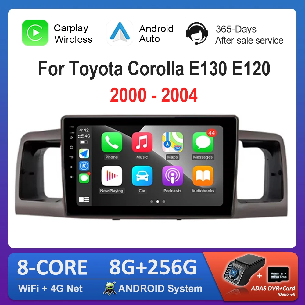 Беспроводной автомобильный мультимедийный плеер Carplay, 9-дюймовый для Toyota Corolla E130 E120 2000-2004 WiFi Android 4G IPS-экран GPS Navi
Беспроводной автомобильный мультимедийный плеер Carplay, 9-дюймовый для Toyota Corolla E130 E120 2000-2004 WiFi Android 4G IPS-экран GPS Navi