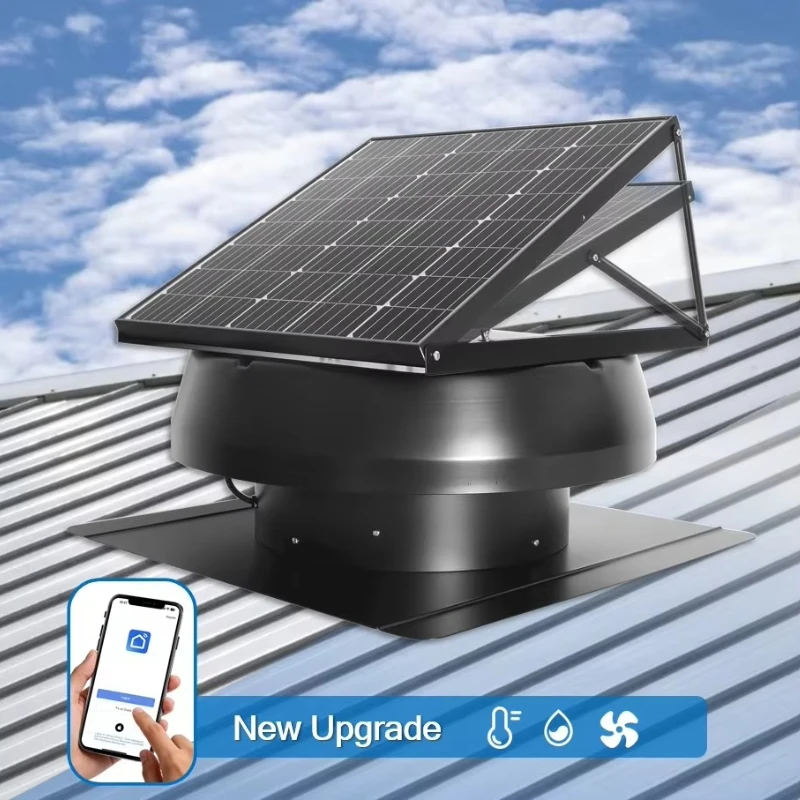 Solar Axial Attic Ventilation Fan High Air Volume Ultra Silent Brushless DC Motor 24V Application Control Roof Exhaust Fan
Solar Axial Attic Ventilation Fan High Air Volume Ultra Silent Brushless DC Motor 24V Application Control Roof Exhaust Fan