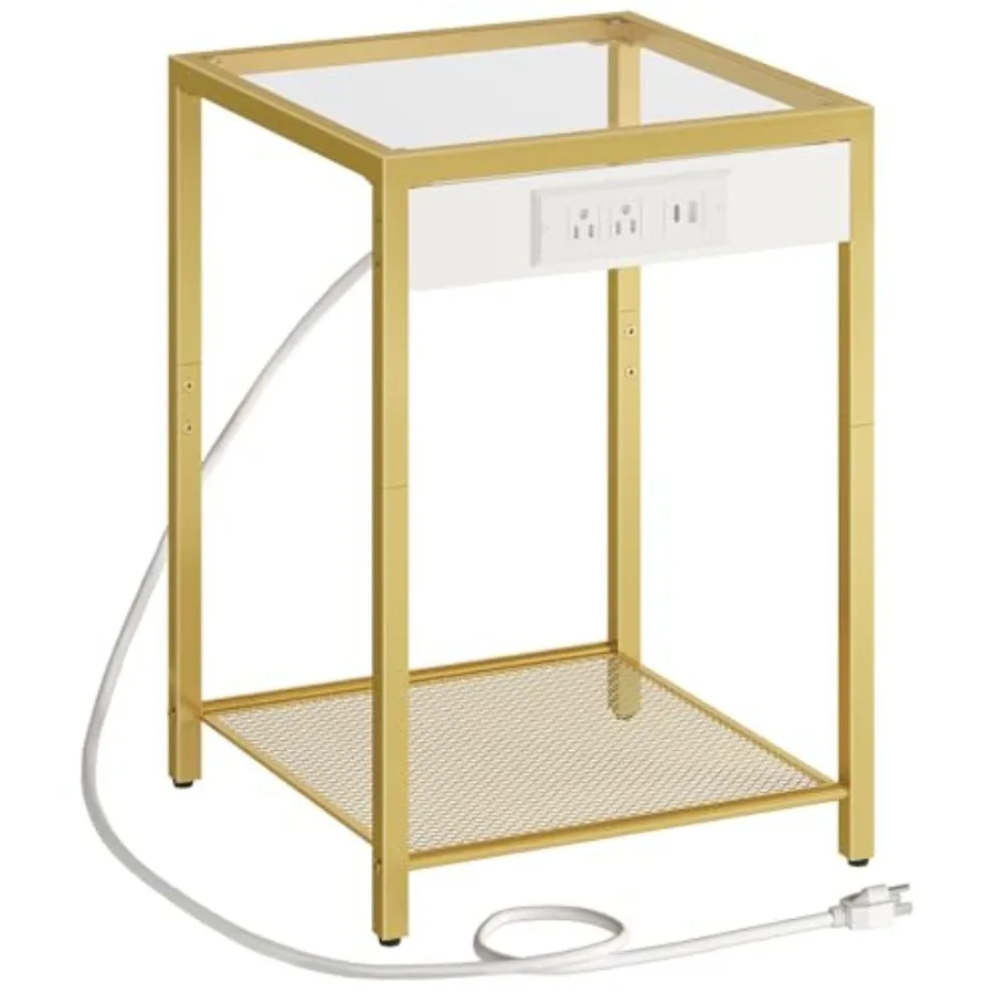 Side Table with Charging Station End Table with USB Port Nightstand for Tight Spaces Tempered Glass Modern Metal Frame for Offi
Side Table with Charging Station End Table with USB Port Nightstand for Tight Spaces Tempered Glass Modern Metal Frame for Offi