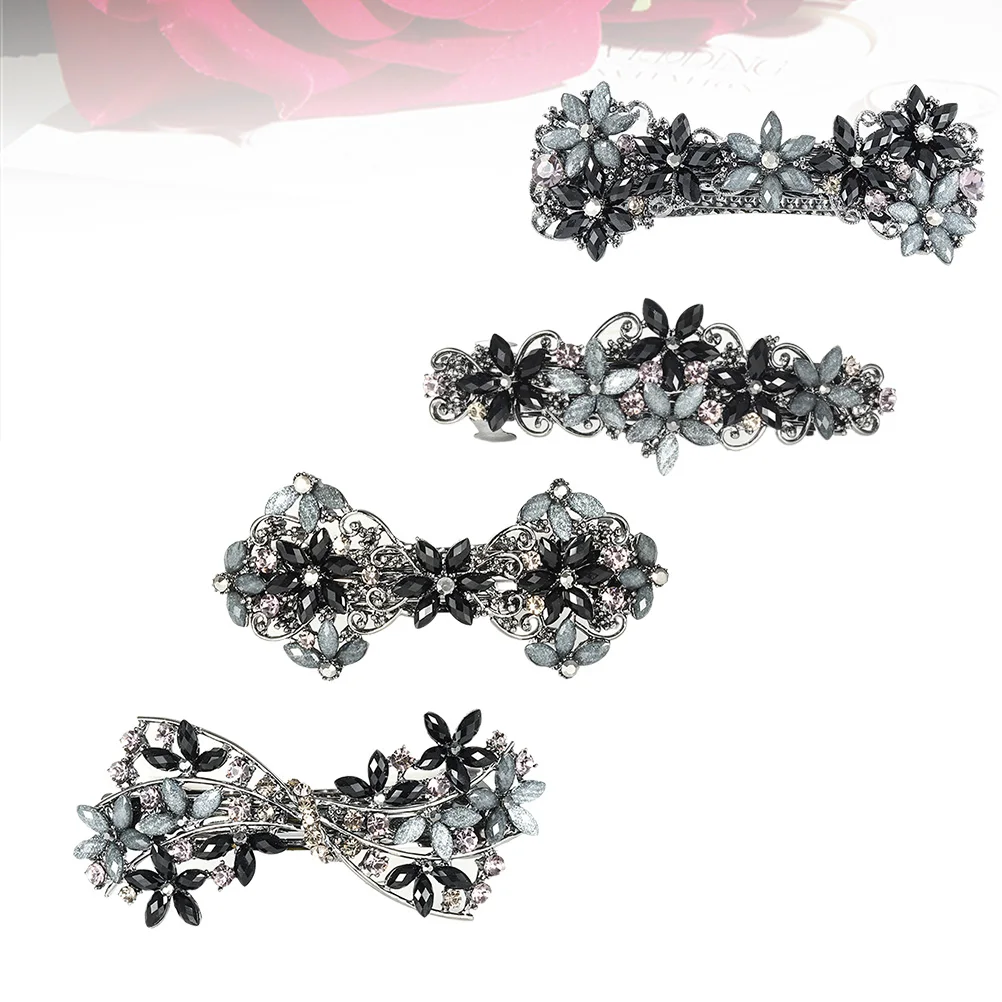 4 Pcs Hairpin Retro Card Barrettes Flower The Flowers Rhinestones Elegant Clip Bride
4 Pcs Hairpin Retro Card Barrettes Flower The Flowers Rhinestones Elegant Clip Bride