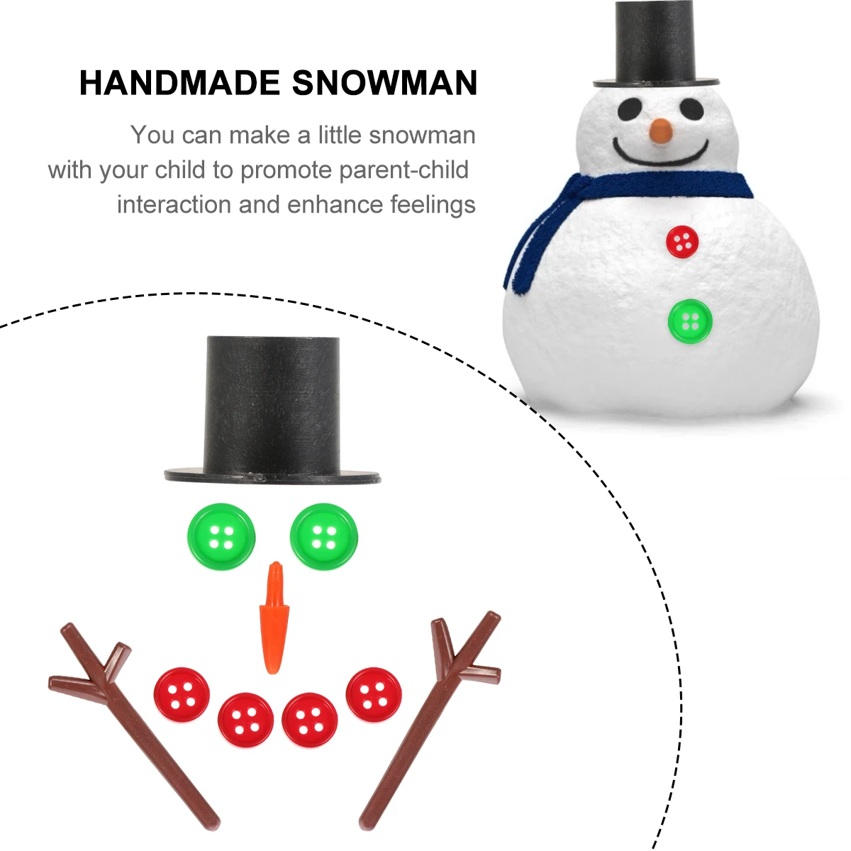 50 Sets DIY Snowman Kit Christmas Decorations H made Craft Supplies Xmas Gift Party Plastic Safety Carrot Noses Mini Hats
50 Sets DIY Snowman Kit Christmas Decorations H made Craft Supplies Xmas Gift Party Plastic Safety Carrot Noses Mini Hats