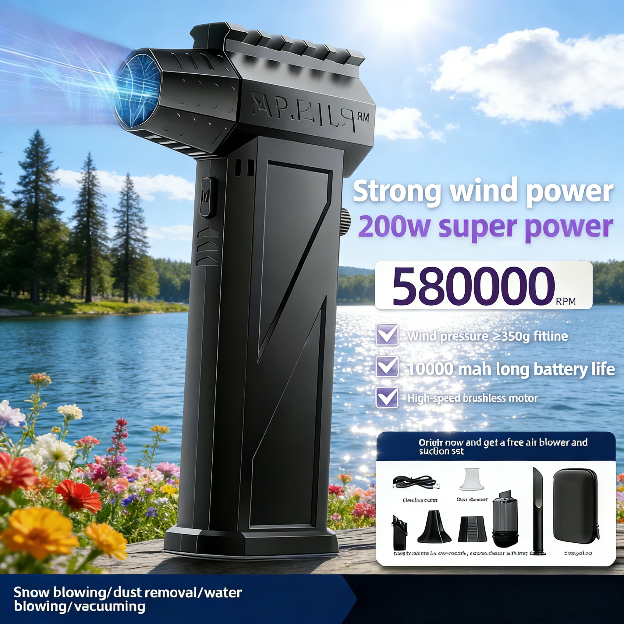 X3pro Winter Snow Removal Blower | 850000RPM 53m/s Brushless Violent Fan | Vacuum Cleaner Type-C
X3pro Winter Snow Removal Blower | 850000RPM 53m/s Brushless Violent Fan | Vacuum Cleaner Type-C