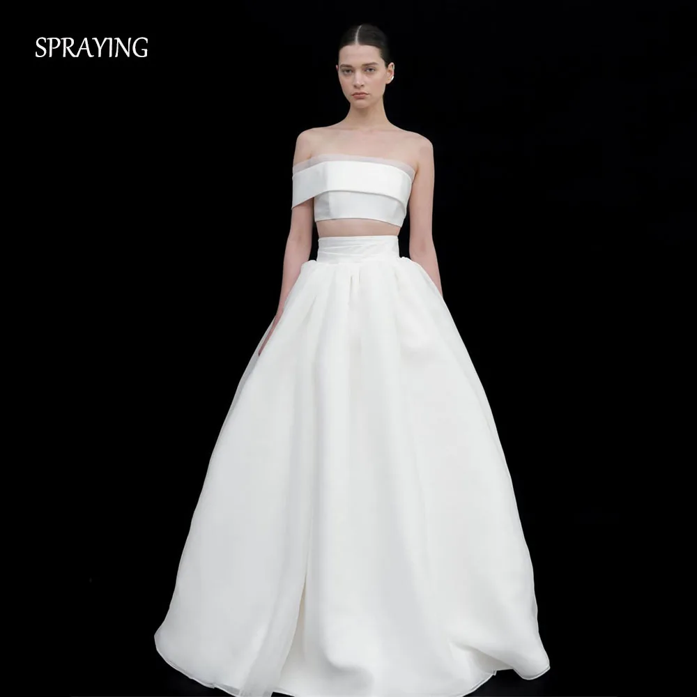 SPRAYING Elegant 2Pcs Organza Satin Wedding Dresses Korea Photo Shoot Ivory One Shoulder Long Bridal Gowns Corset Customized
SPRAYING Elegant 2Pcs Organza Satin Wedding Dresses Korea Photo Shoot Ivory One Shoulder Long Bridal Gowns Corset Customized