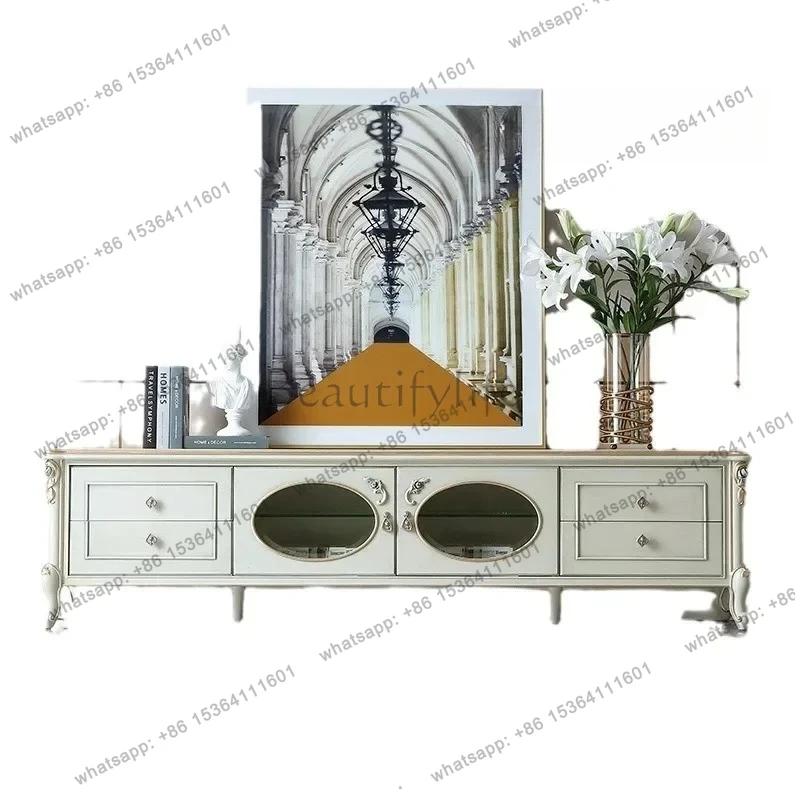 Французский светлый роскошный шкаф для телевизора из цельного дерева, ретро-вилла, европейский придворный художественный резной шкаф для хранения
Французский светлый роскошный шкаф для телевизора из цельного дерева, ретро-вилла, европейский придворный художественный резной шкаф для хранения