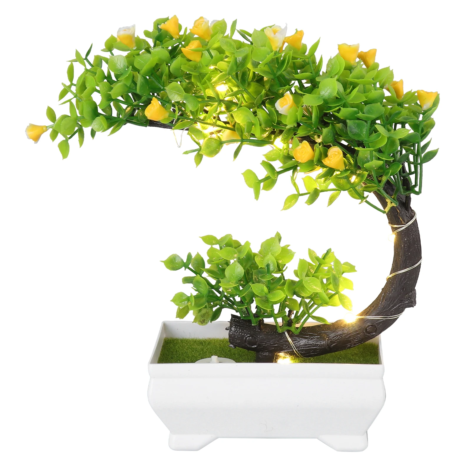Moon Shaped Potted Plant LED Light Yellow Flowers Artificial Bonsai Desk Decor Glowing Simulated Plant Home Office nament
Moon Shaped Potted Plant LED Light Yellow Flowers Artificial Bonsai Desk Decor Glowing Simulated Plant Home Office nament