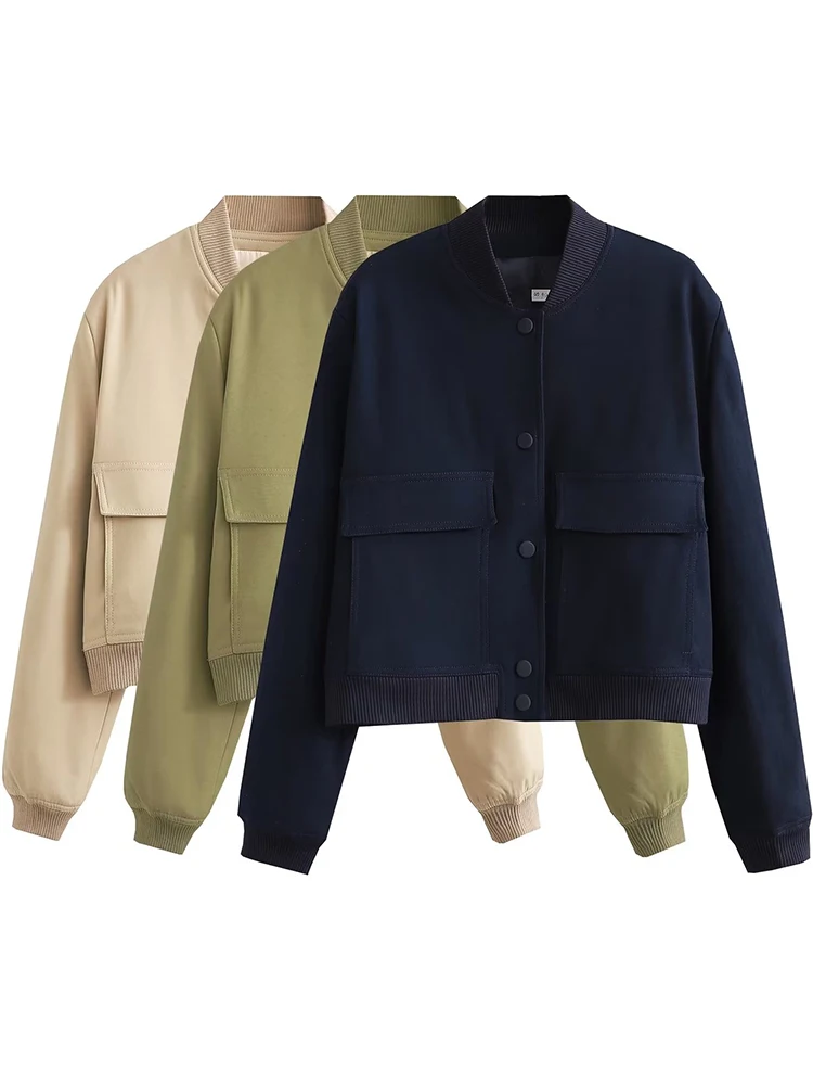 Autumn New Women Fashion Solid Bomber Jackets Coat Pockets V-Neck Single Breasted Long Sleeves Female Chic Lady Outfits
Autumn New Women Fashion Solid Bomber Jackets Coat Pockets V-Neck Single Breasted Long Sleeves Female Chic Lady Outfits