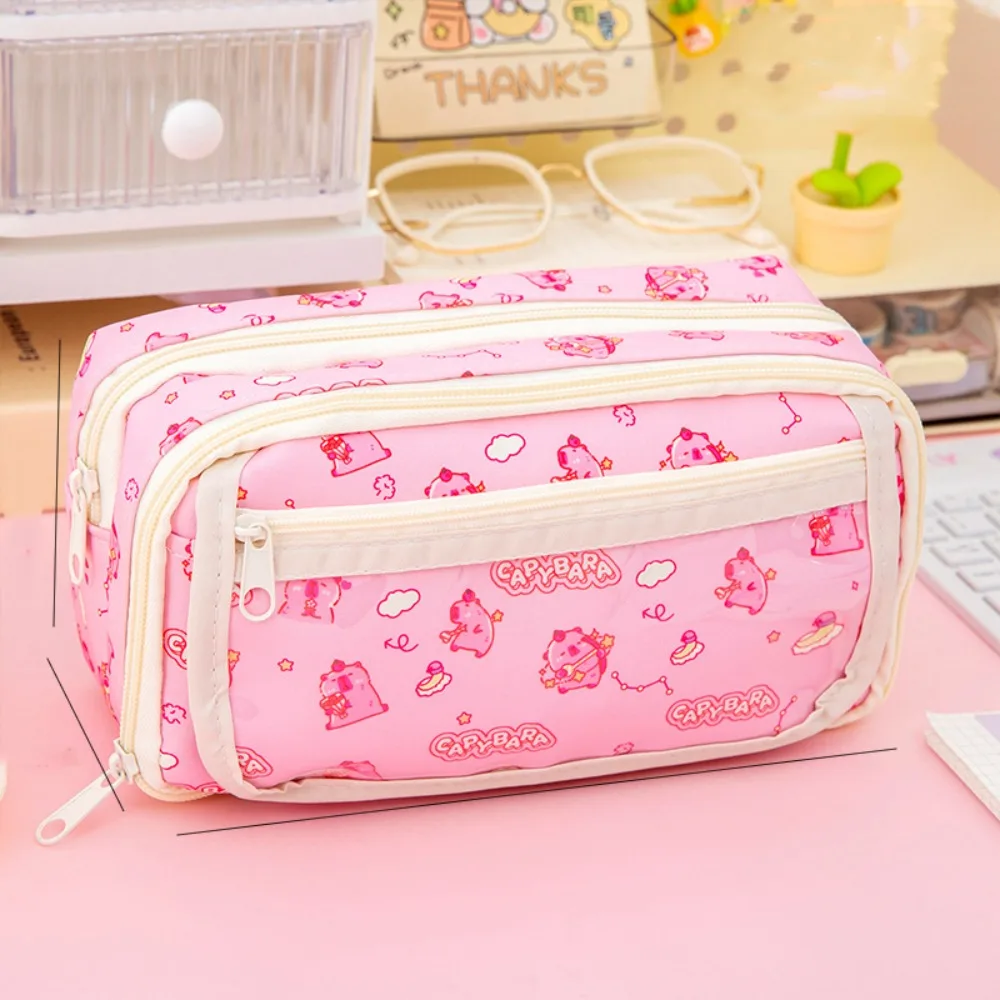 Canvas Capybara Pen Bag Large Capacity Multi Layer Cartoon Pencil Cases Badge Display Storage Bag Stationery Bag School Supplies
Canvas Capybara Pen Bag Large Capacity Multi Layer Cartoon Pencil Cases Badge Display Storage Bag Stationery Bag School Supplies