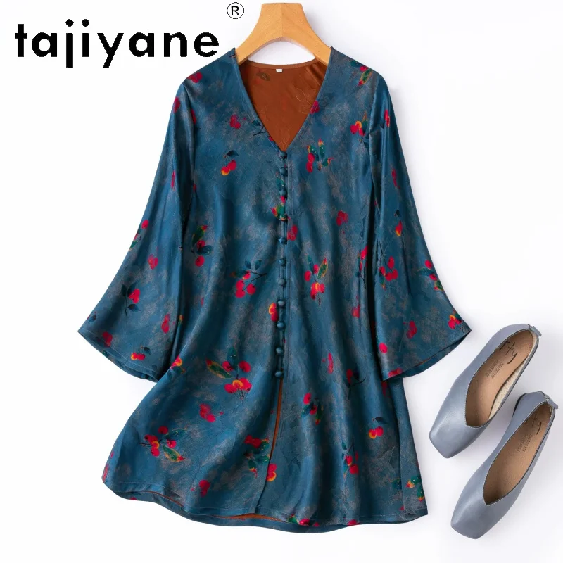 TAJIYANE 100% Mulberry Silk Shirt Woman 24MM Xiangyun Sha Blouse V-Neck Jacquard Satin Summer Tops for Women Clothes 2026 одежда
TAJIYANE 100% Mulberry Silk Shirt Woman 24MM Xiangyun Sha Blouse V-Neck Jacquard Satin Summer Tops for Women Clothes 2026 одежда