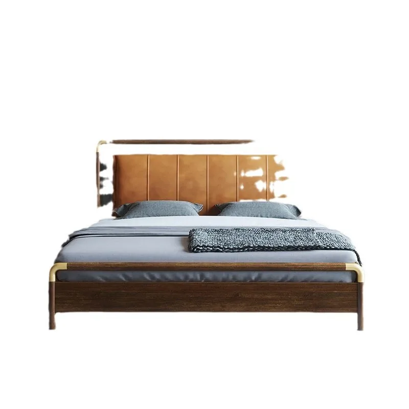 Walnut wooden bed modern simple master bedroom 1.51.8 double bed soft by home wedding bed large solid wood
Walnut wooden bed modern simple master bedroom 1.51.8 double bed soft by home wedding bed large solid wood