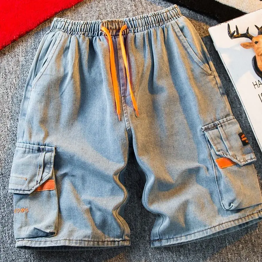 Japanese Tooling Denim Shorts Men's Trendy Brand Ins High Street Men's Casual Blue Shorts Summer Loose Drawstring Medium Pants
Japanese Tooling Denim Shorts Men's Trendy Brand Ins High Street Men's Casual Blue Shorts Summer Loose Drawstring Medium Pants