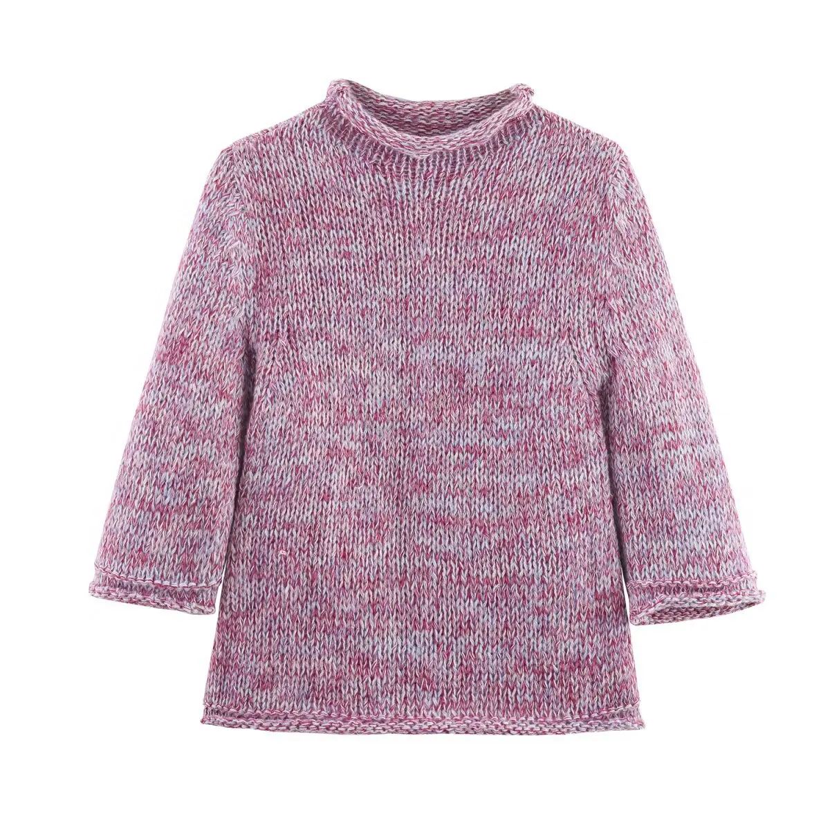 Retro-style winter new women's loose casual simple fashion color-blocked ribbed knit sweater
Retro-style winter new women's loose casual simple fashion color-blocked ribbed knit sweater