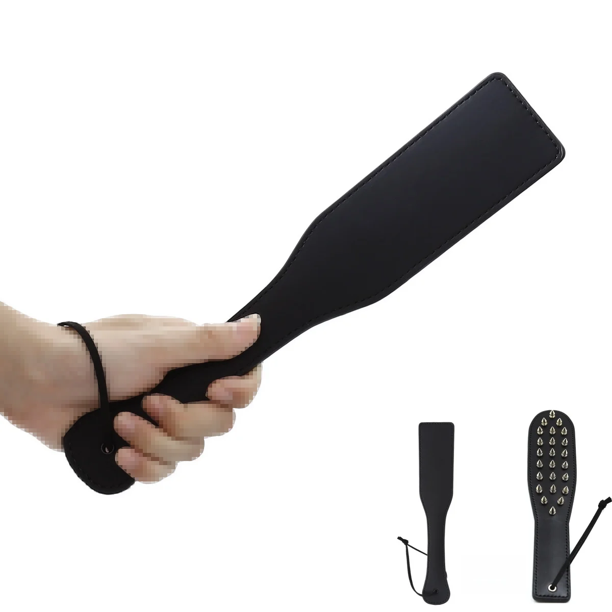 Leather Spanking Paddle Slapper Riding Spurs of Black Leather Paddle Riding Crops Flogger with Horsewhips Punk Rivet Inlay Spike
Leather Spanking Paddle Slapper Riding Spurs of Black Leather Paddle Riding Crops Flogger with Horsewhips Punk Rivet Inlay Spike