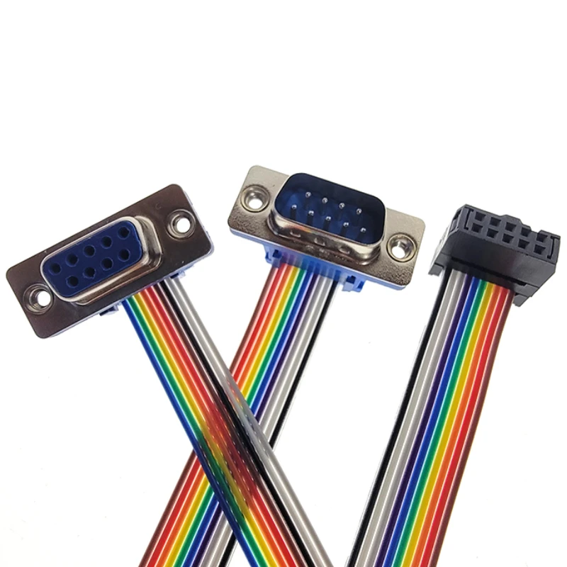D-Sub DB9 9 Pin Male Connector To FC-10P IDC Female 2.54mm 10 Pin Rainbow / Multicolor Flat Ribbon Cable
D-Sub DB9 9 Pin Male Connector To FC-10P IDC Female 2.54mm 10 Pin Rainbow / Multicolor Flat Ribbon Cable