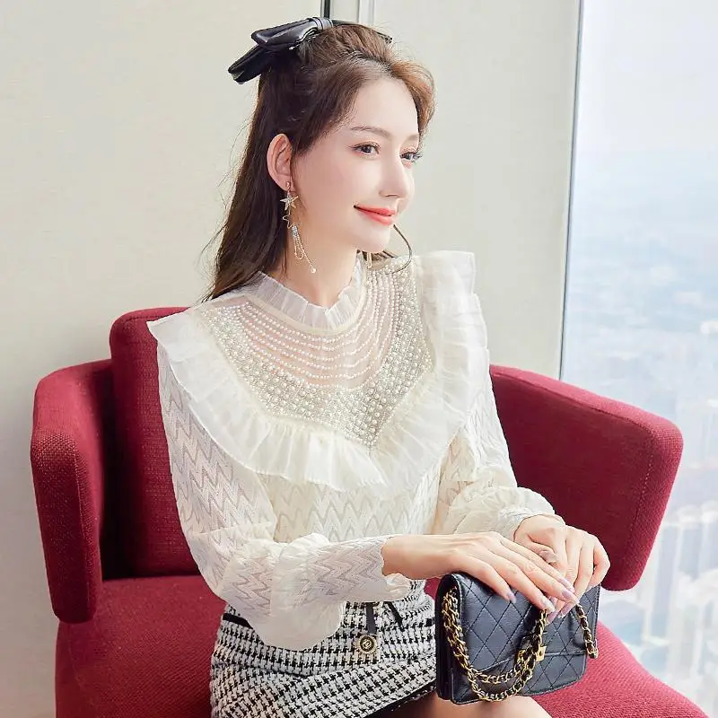 Blouse female Lace bottoming shirt women's cultivation 2023 autumn and winter new ladies standing grand small small shirt women
Blouse female Lace bottoming shirt women's cultivation 2023 autumn and winter new ladies standing grand small small shirt women